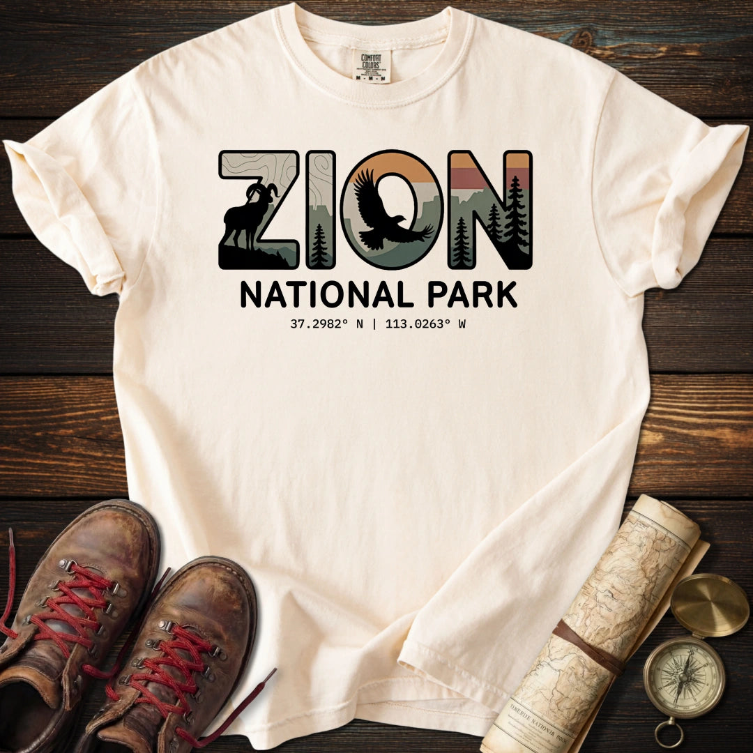Zion National Park Coordinates T-Shirt