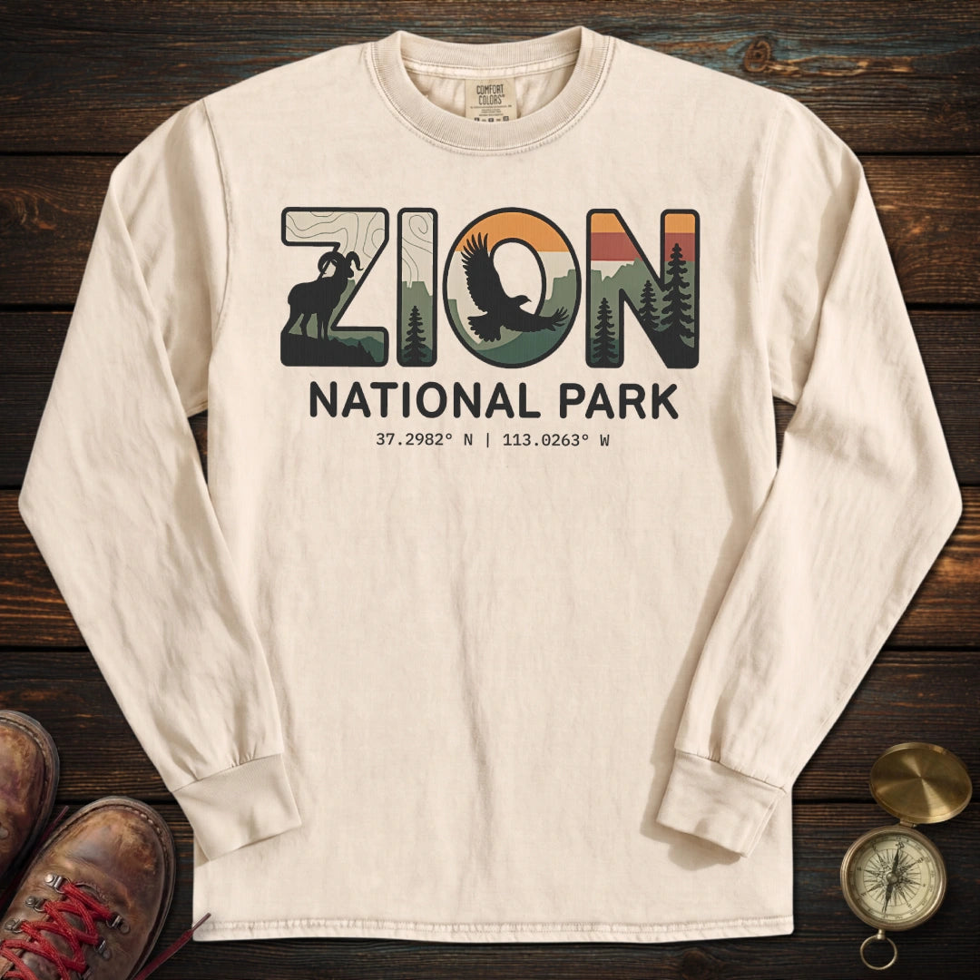 Zion Wildlife Graphic Long Sleeved T-Shirt