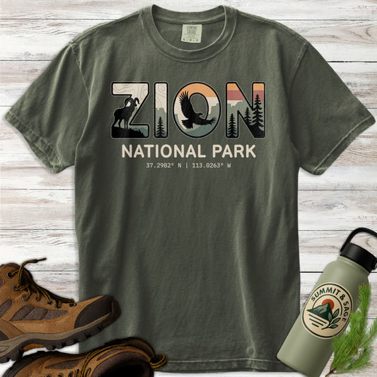 Zion National Park Coordinates T-Shirt