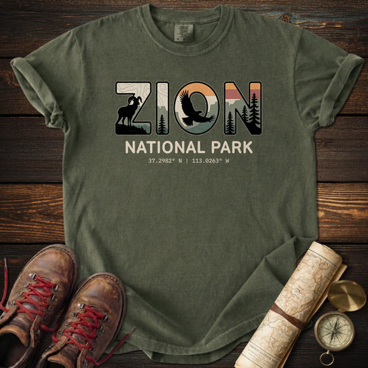 Zion National Park Coordinates T-Shirt