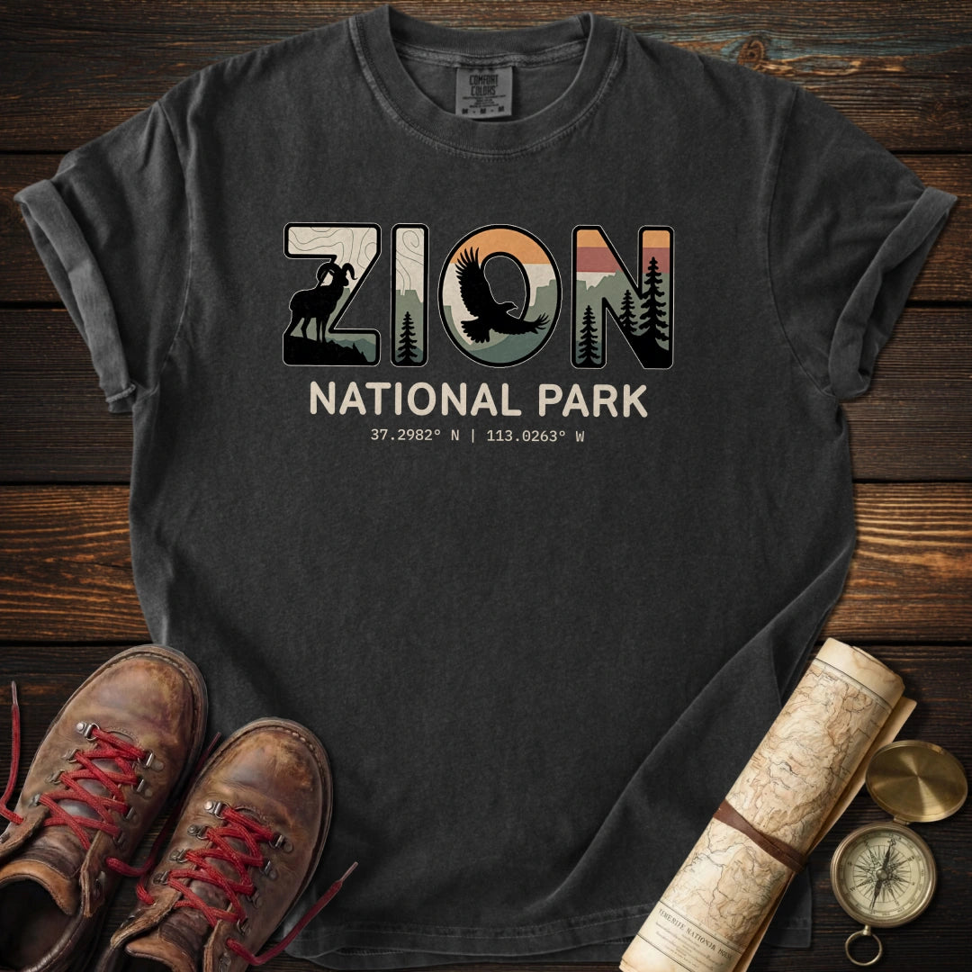 Zion National Park Coordinates T-Shirt