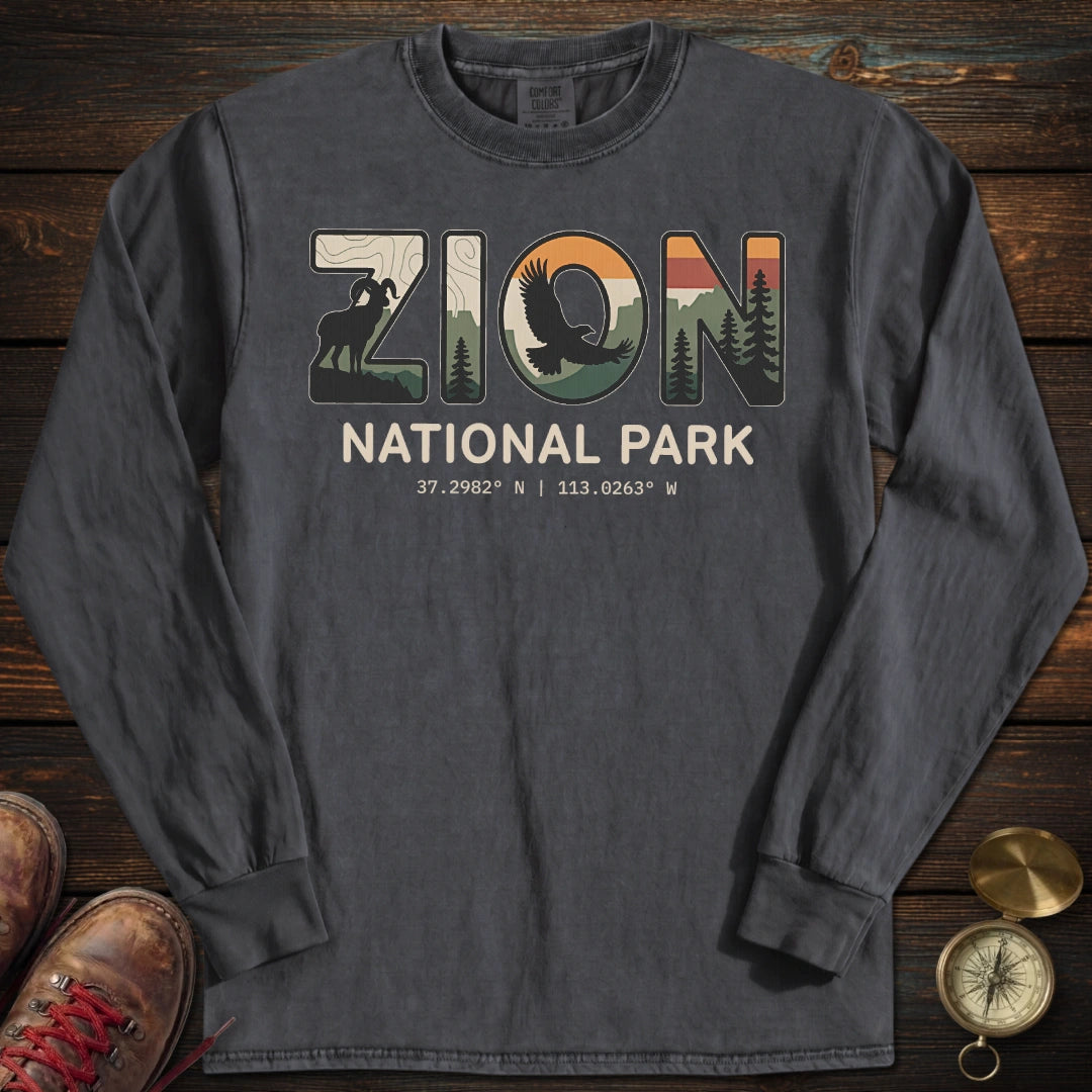 Zion Wildlife Graphic Long Sleeved T-Shirt