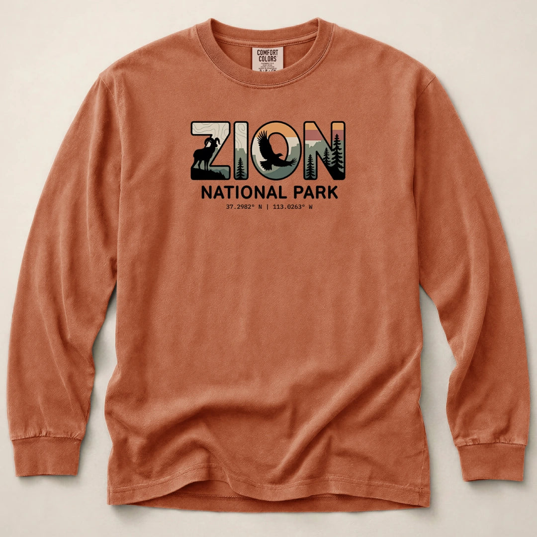 Zion Wildlife Graphic Long Sleeved T-Shirt