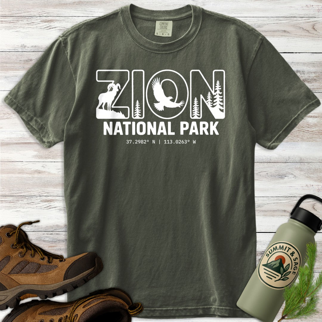 Zion Wildlife Coordinates T-Shirt
