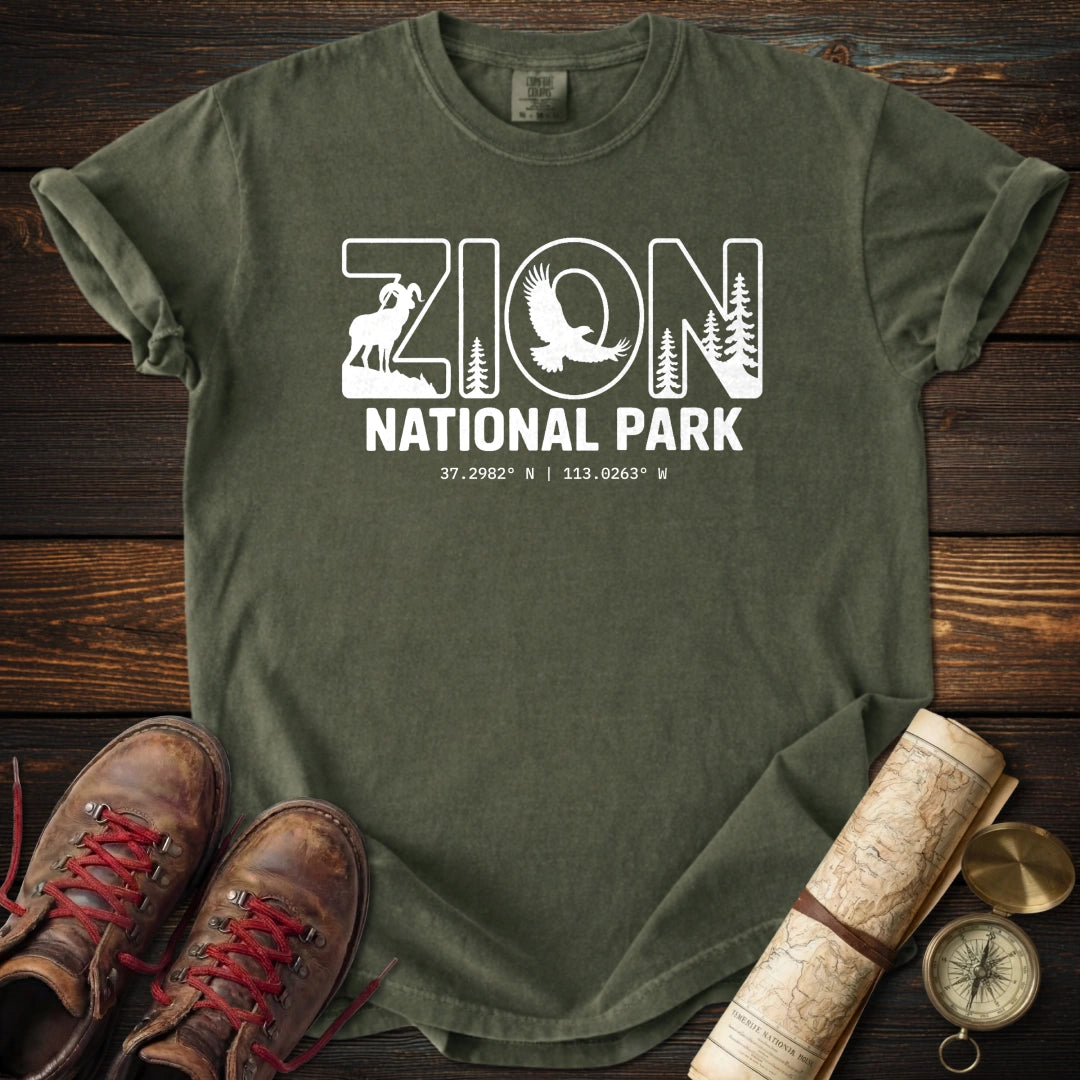 Zion Wildlife Coordinates T-Shirt