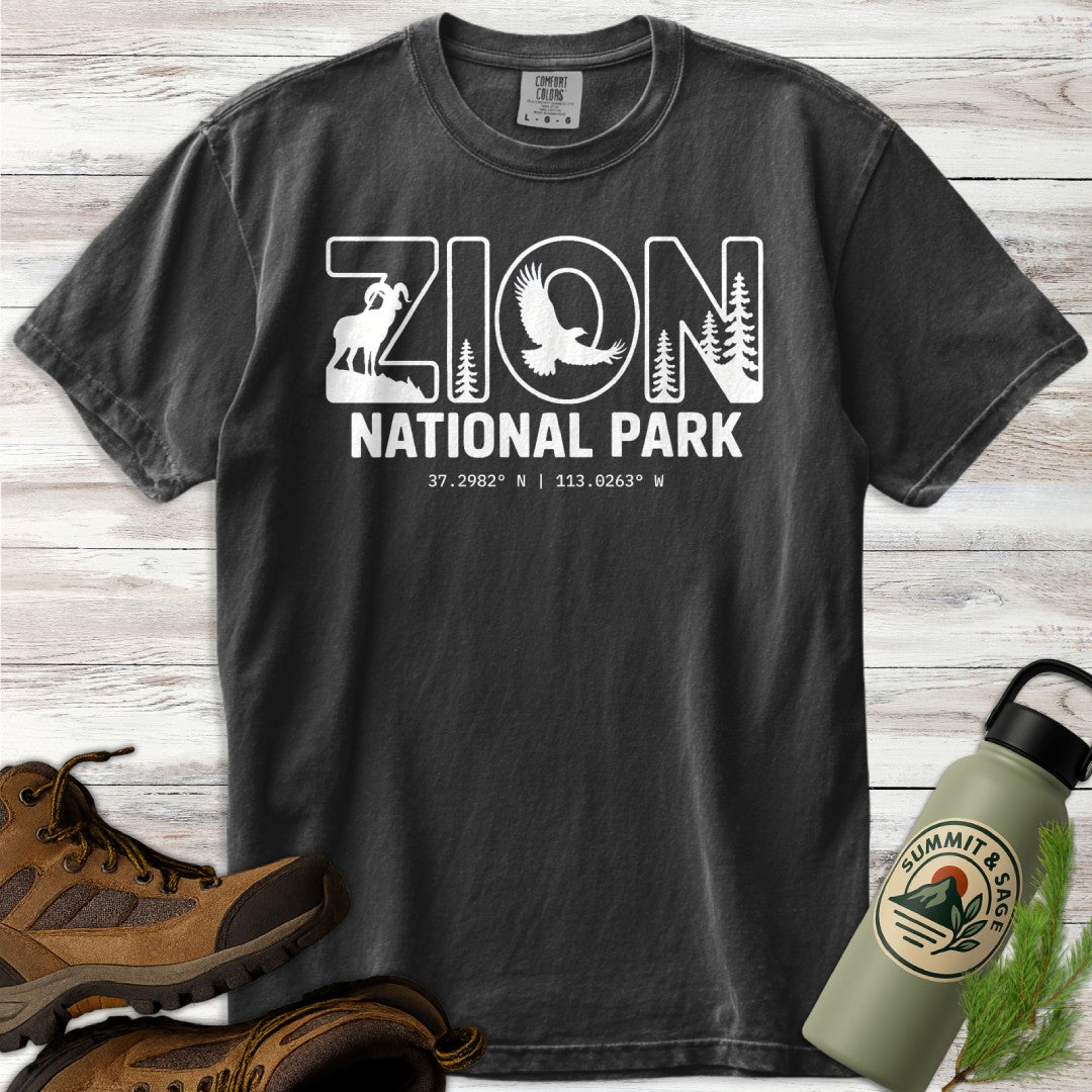 Zion Wildlife Coordinates T-Shirt