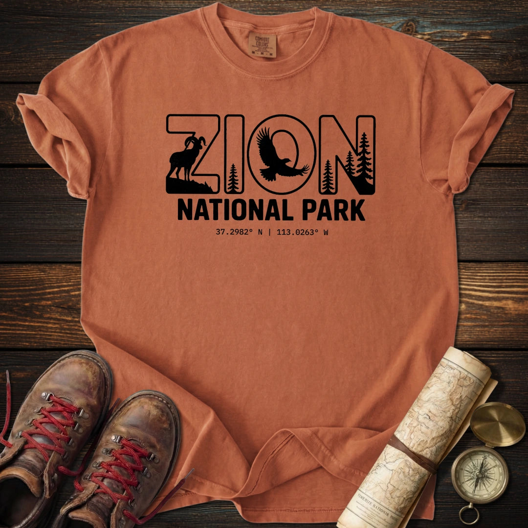 Zion Wildlife Coordinates T-Shirt