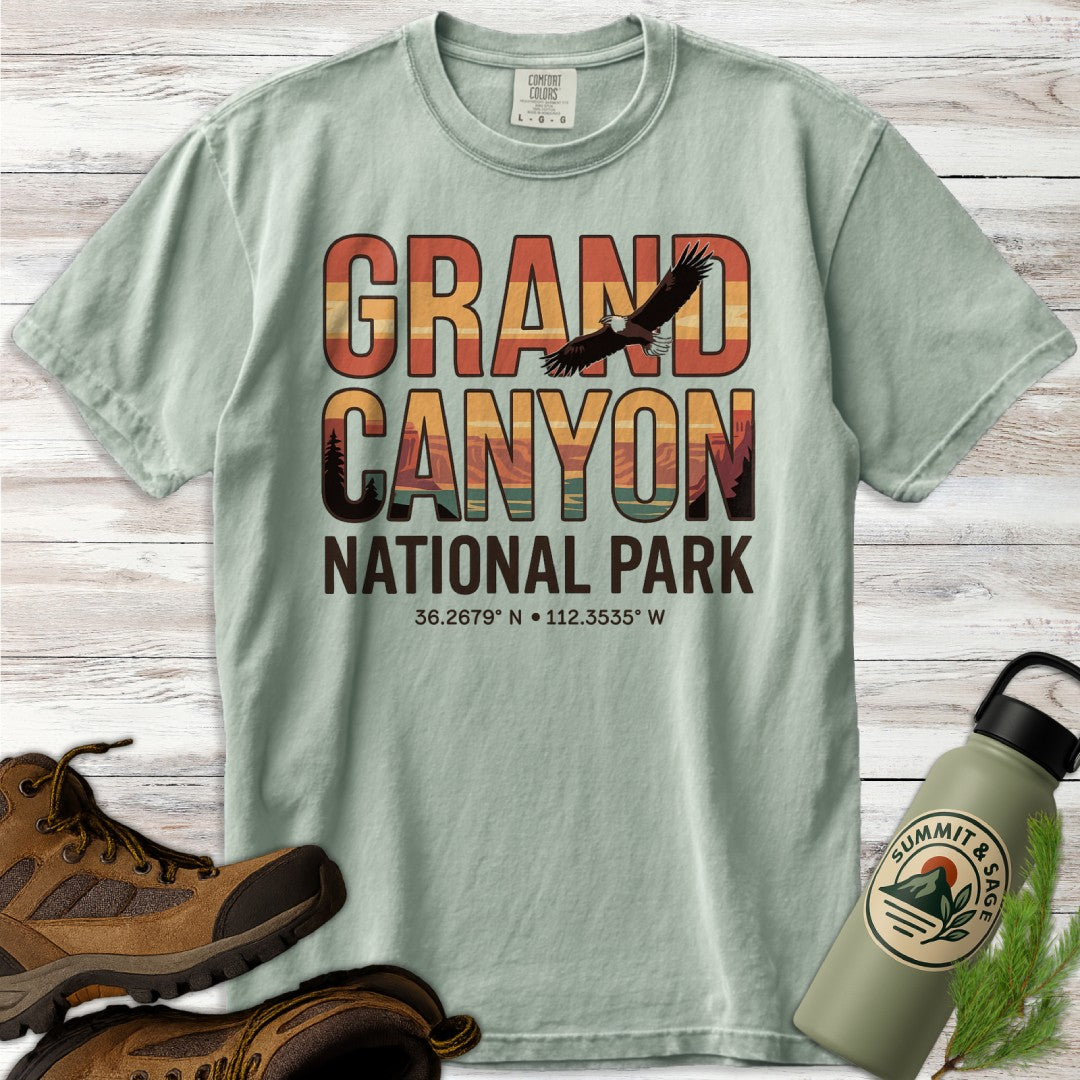 Grand Canyon Eagle Coordinates T-Shirt