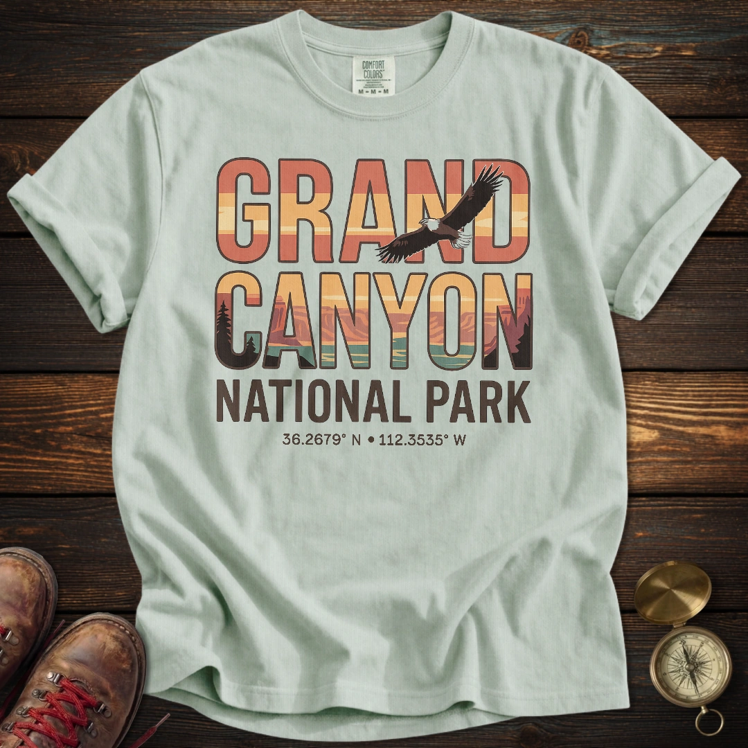 Grand Canyon Eagle Coordinates T-Shirt
