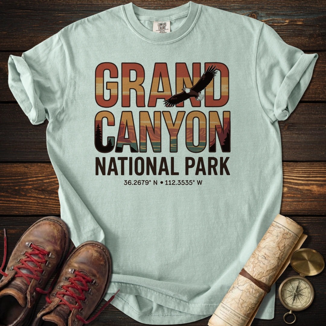 Grand Canyon Eagle Coordinates T-Shirt