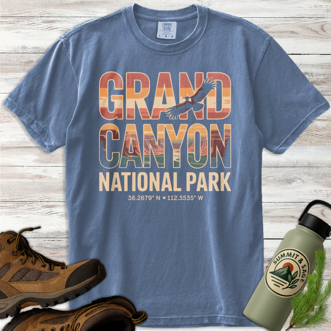 Grand Canyon Eagle Coordinates T-Shirt