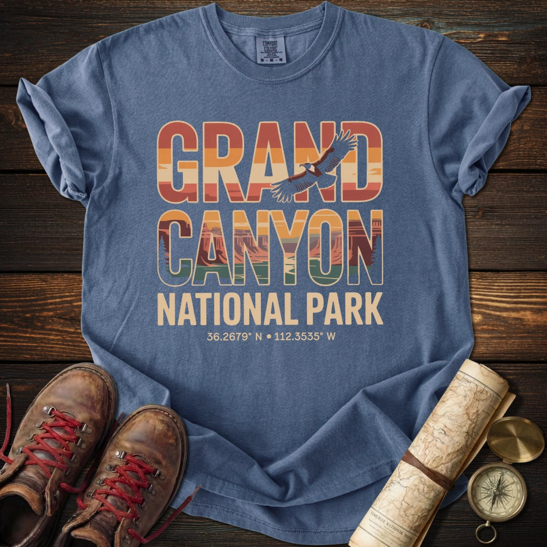 Grand Canyon Eagle Coordinates T-Shirt