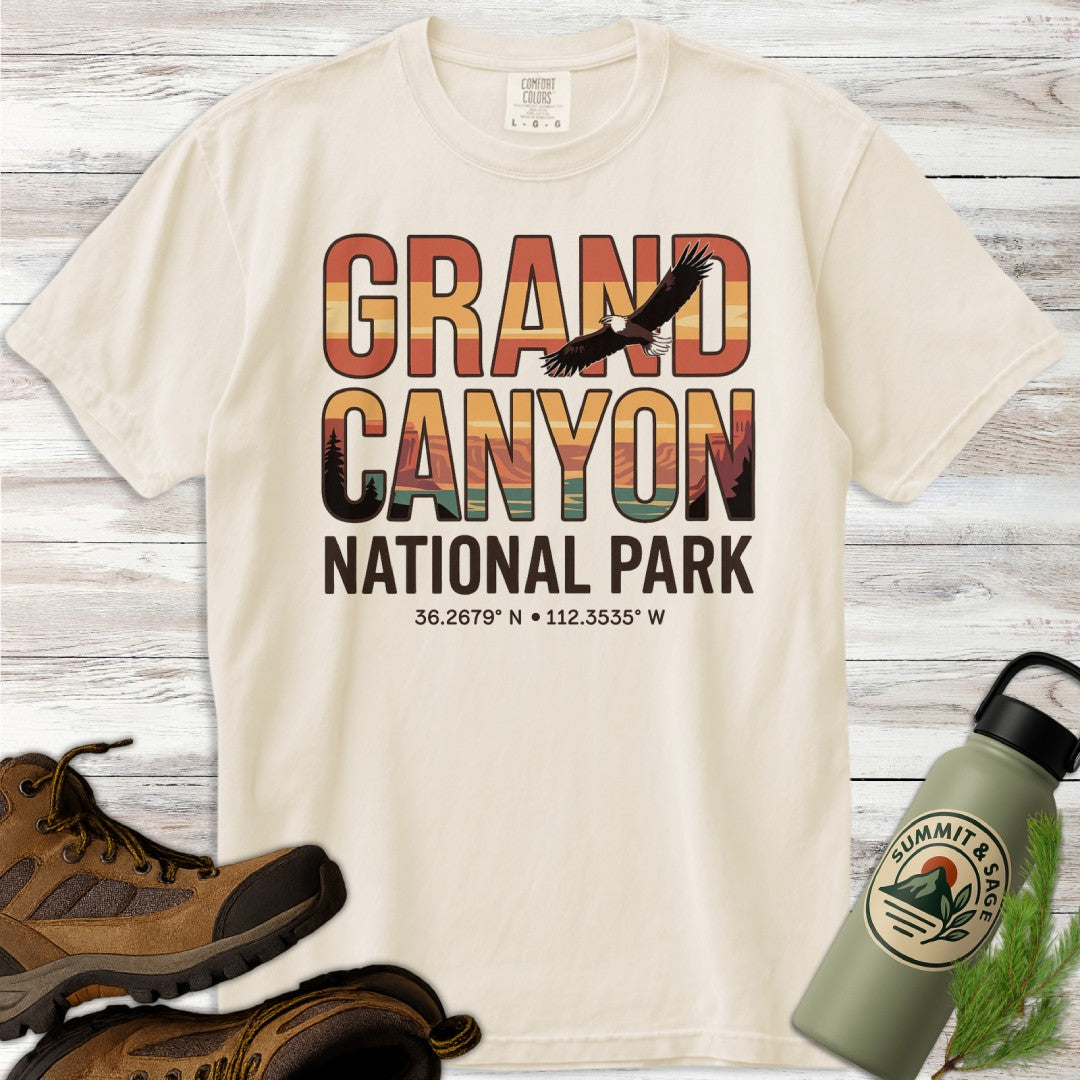 Grand Canyon Eagle Coordinates T-Shirt
