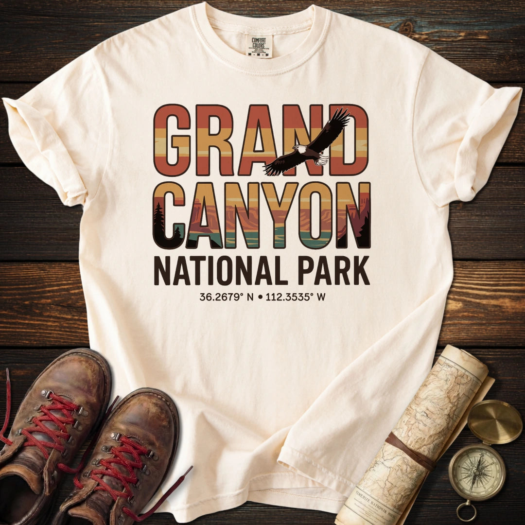 Grand Canyon Eagle Coordinates T-Shirt