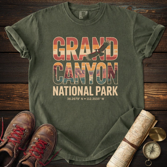 Grand Canyon Eagle Coordinates T-Shirt