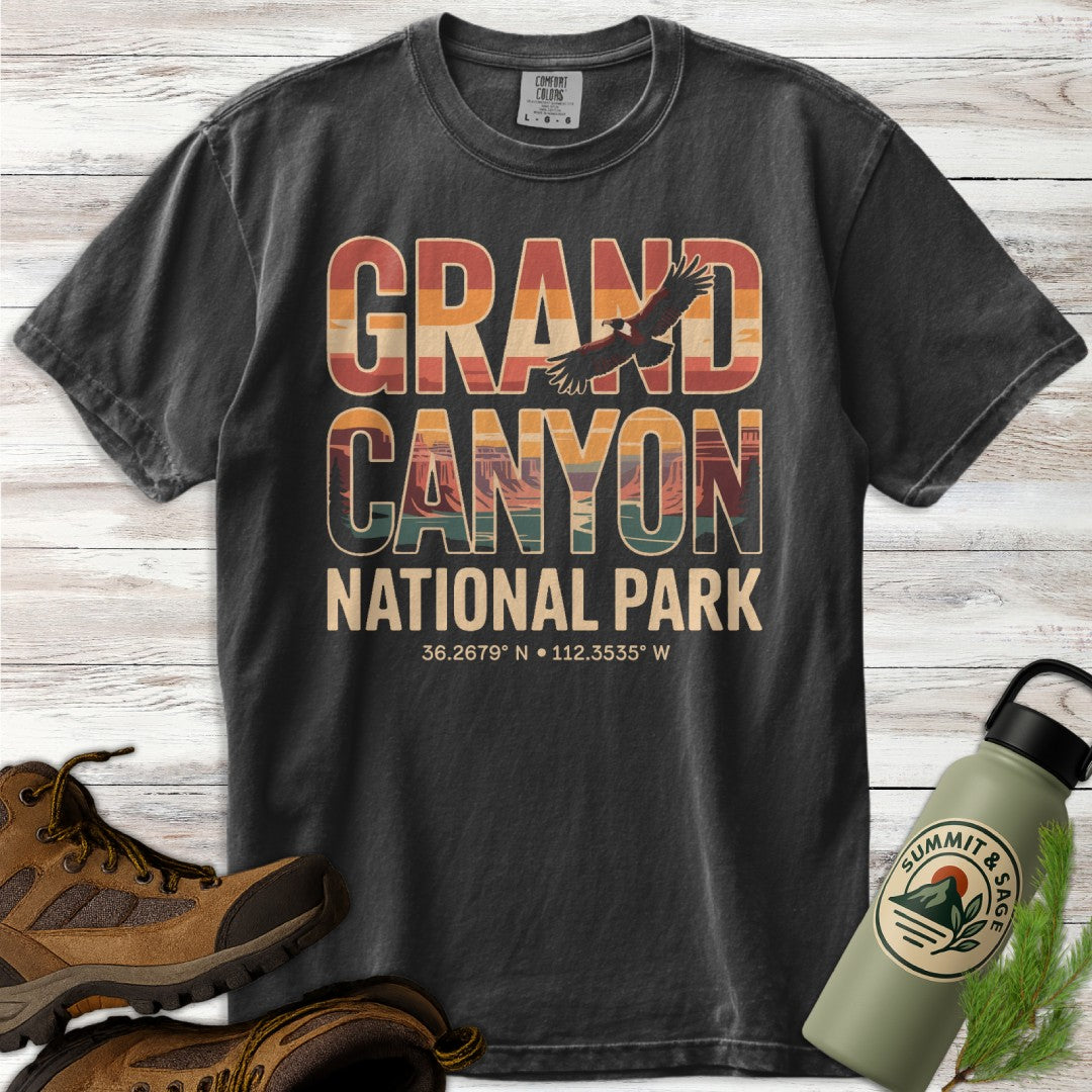 Grand Canyon Eagle Coordinates T-Shirt