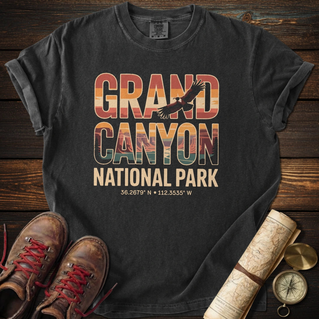 Grand Canyon Eagle Coordinates T-Shirt