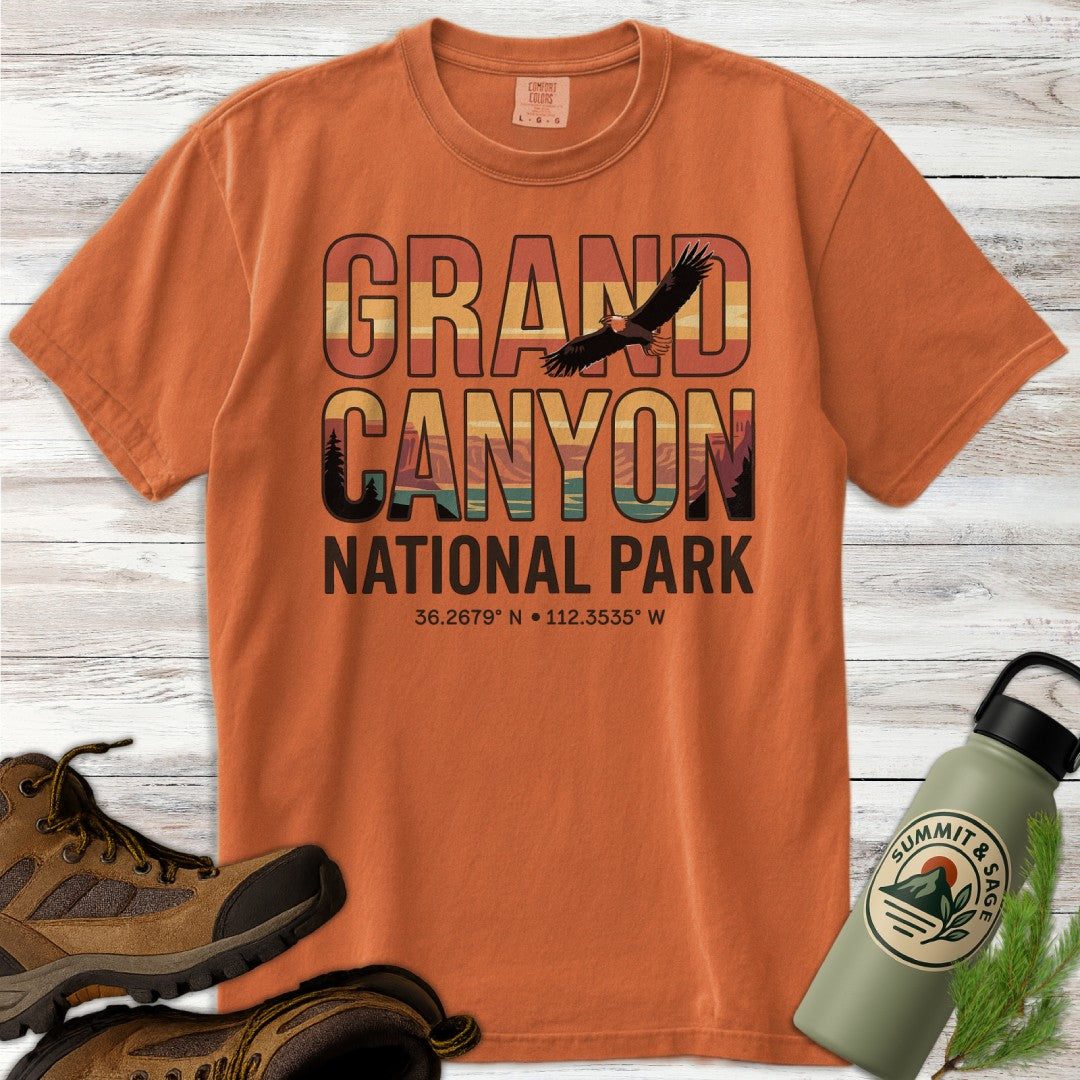 Grand Canyon Eagle Coordinates T-Shirt