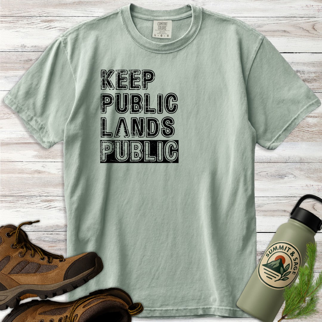 Keep Public Distressed Text T-Shirt