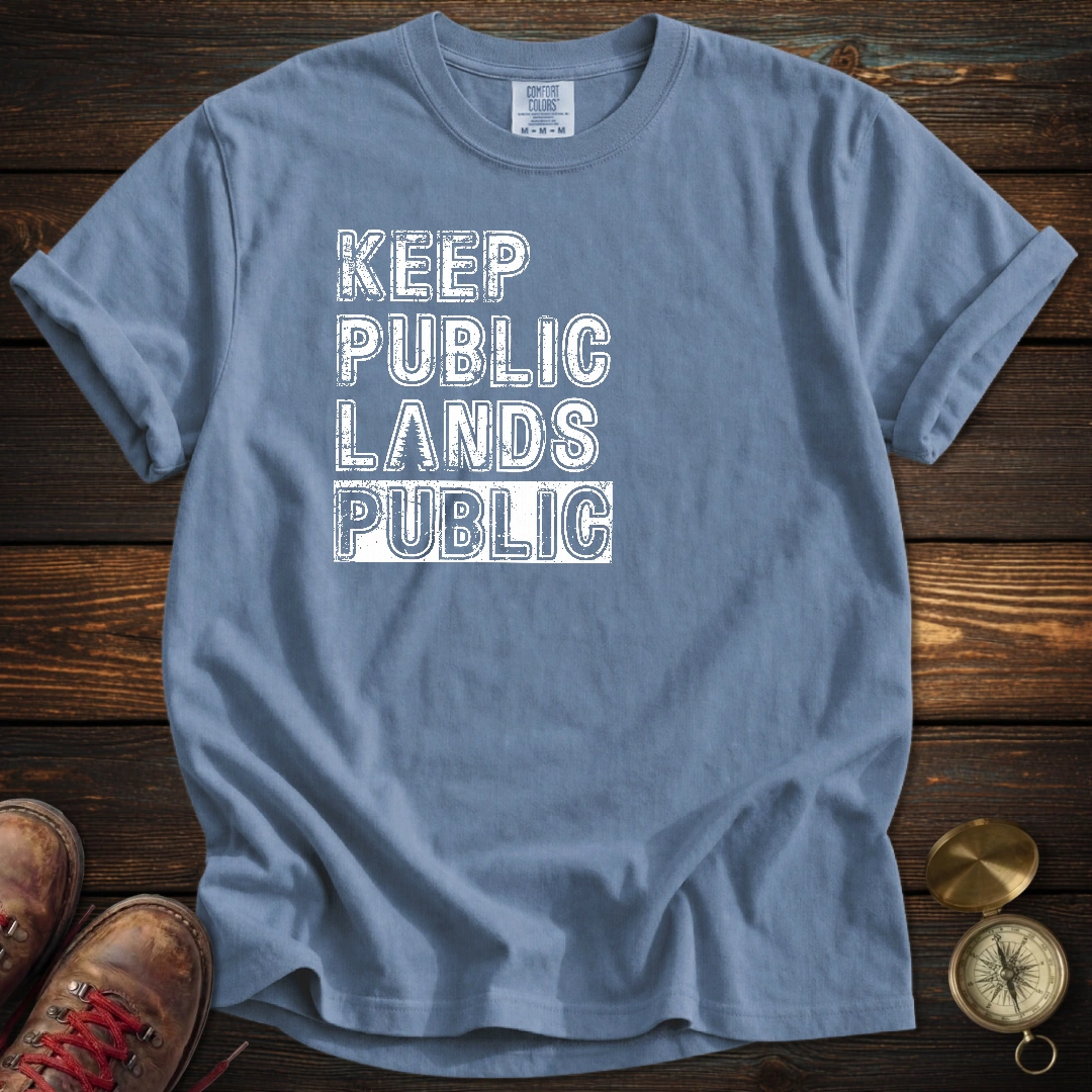 Keep Public Distressed Text T-Shirt