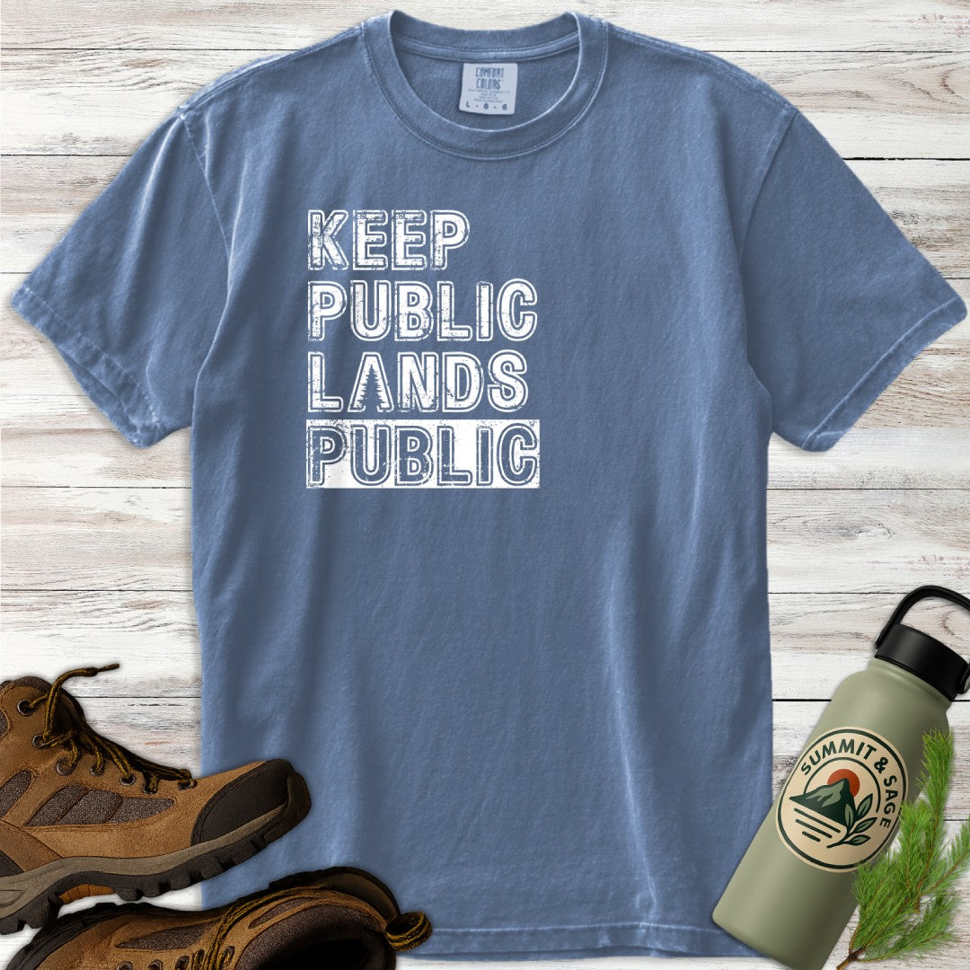 Keep Public Distressed Text T-Shirt