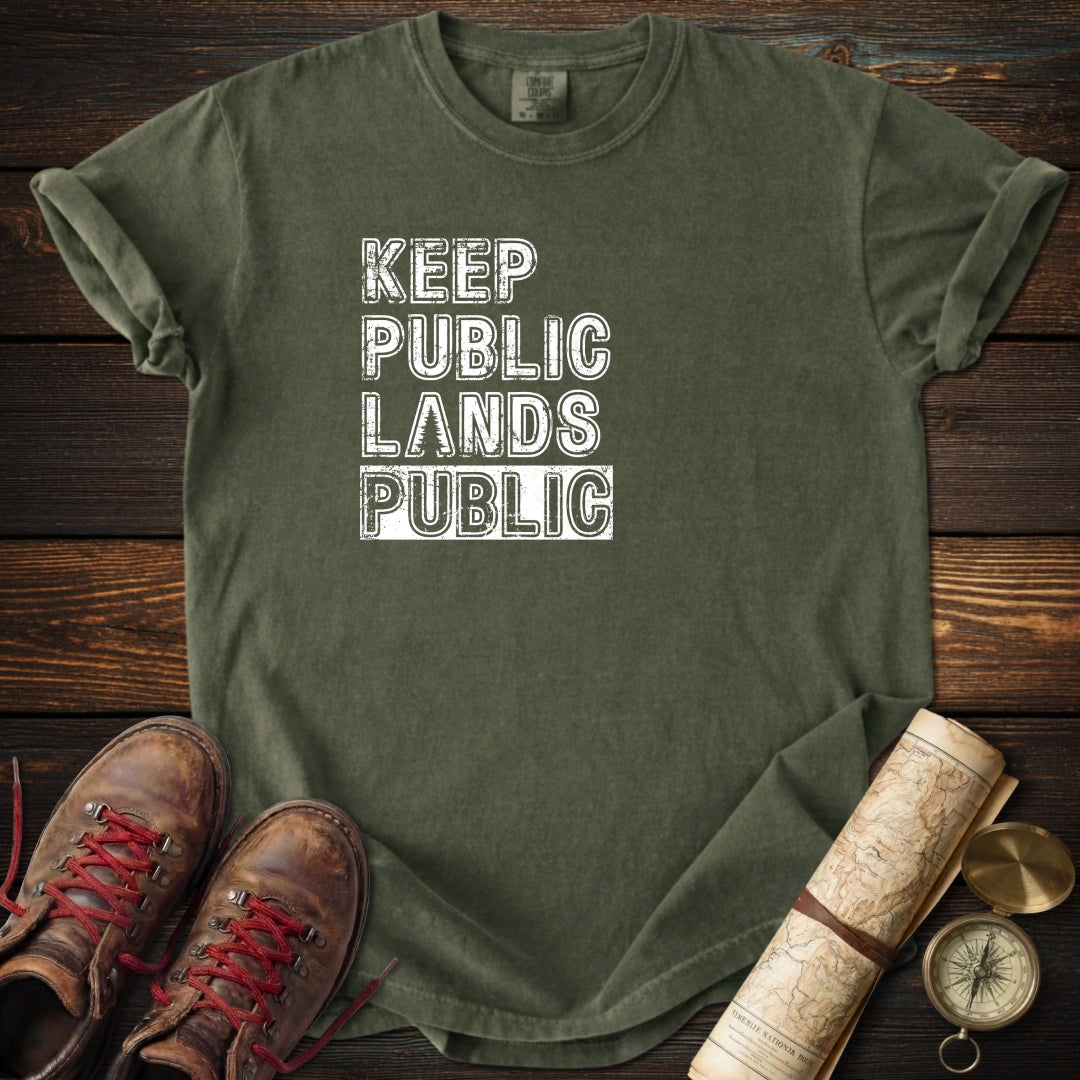Keep Public Distressed Text T-Shirt