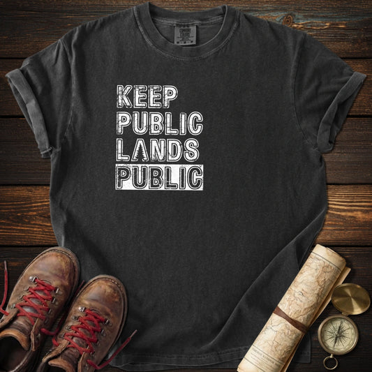 Keep Public Distressed Text T-Shirt