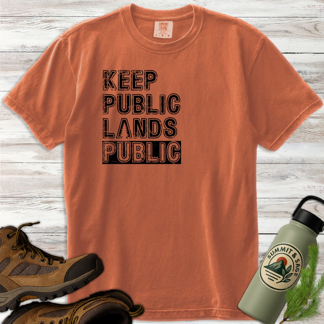 Keep Public Distressed Text T-Shirt