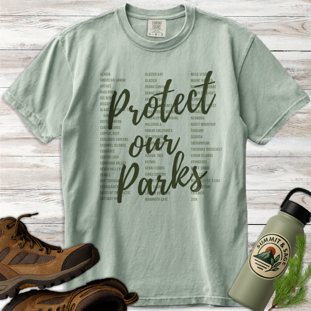 Protect Our Parks List Green T-Shirt