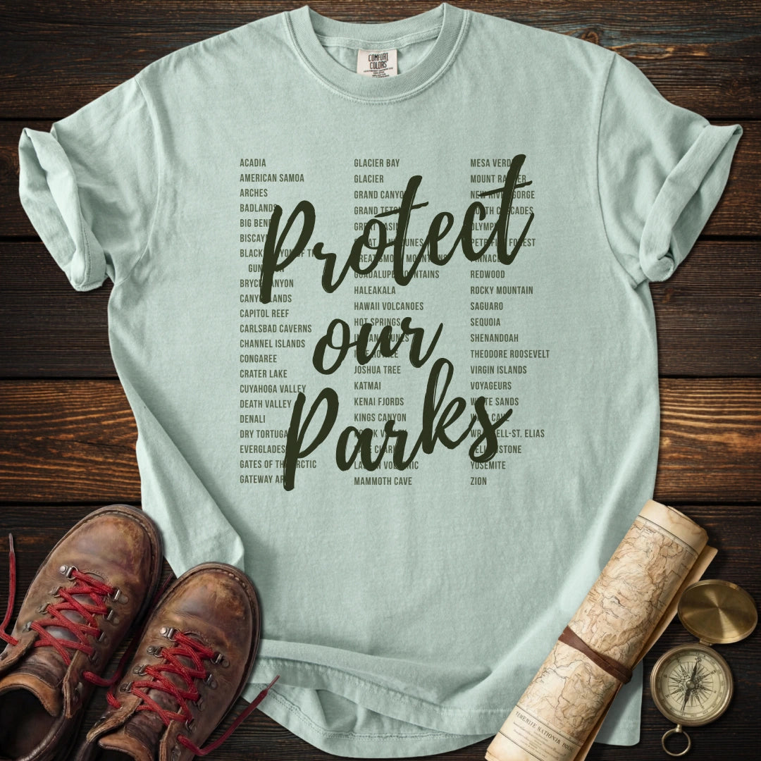 Protect Our Parks List Green T-Shirt