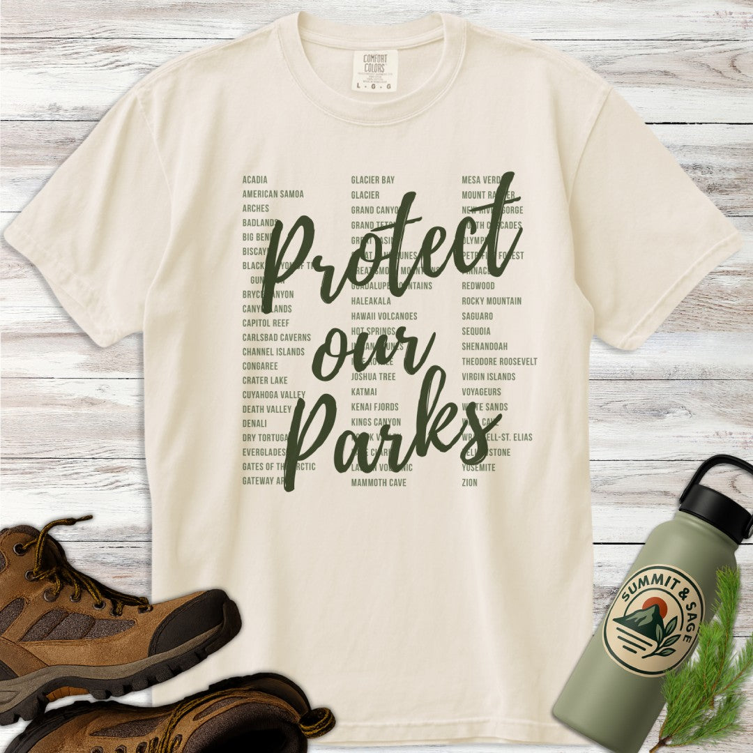 Protect Our Parks List Green T-Shirt