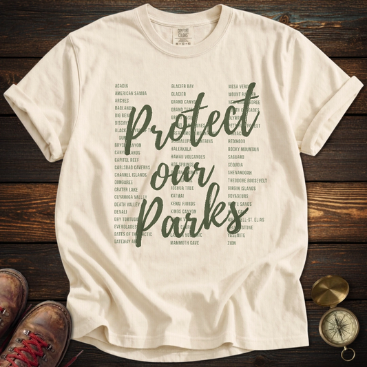 Protect Our Parks List Green T-Shirt