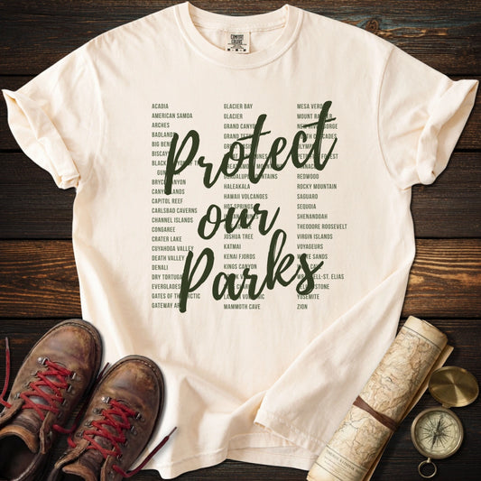 Protect Our Parks List Green T-Shirt
