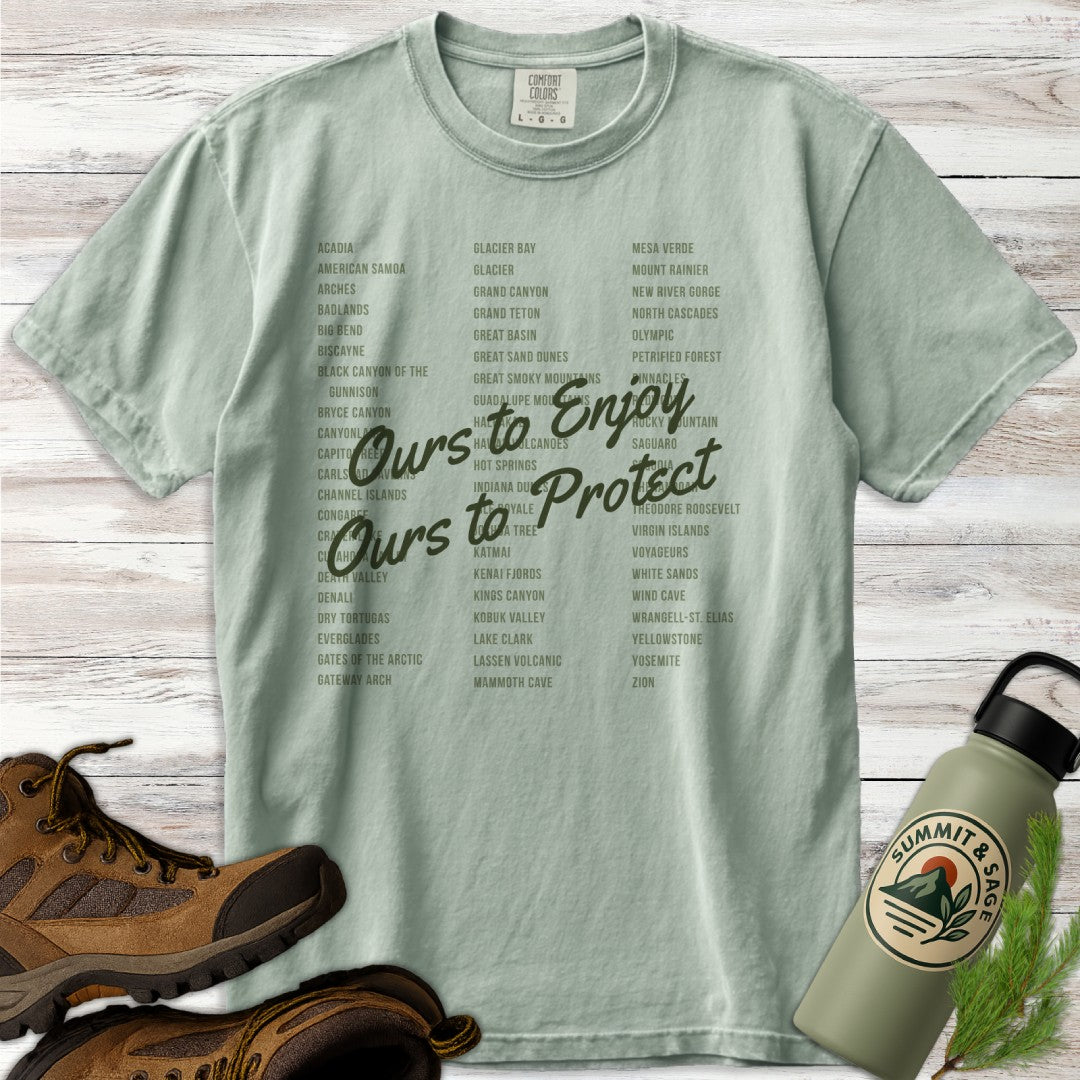 Enjoy Protect Park List Green T-Shirt