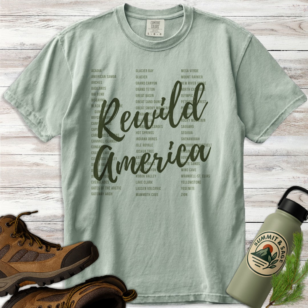 Rewild America Green Park List T-Shirt
