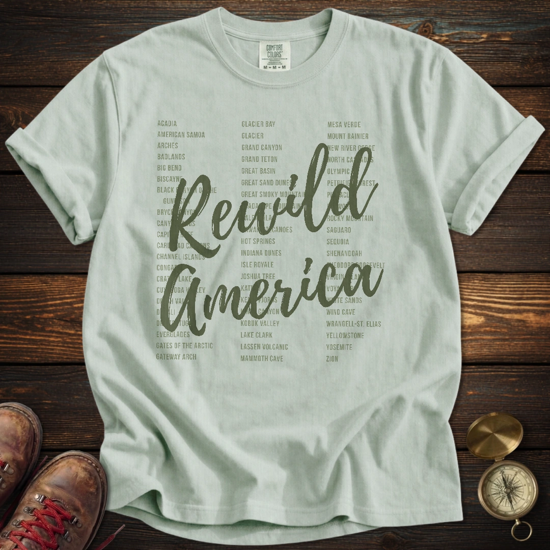 Rewild America Green Park List T-Shirt