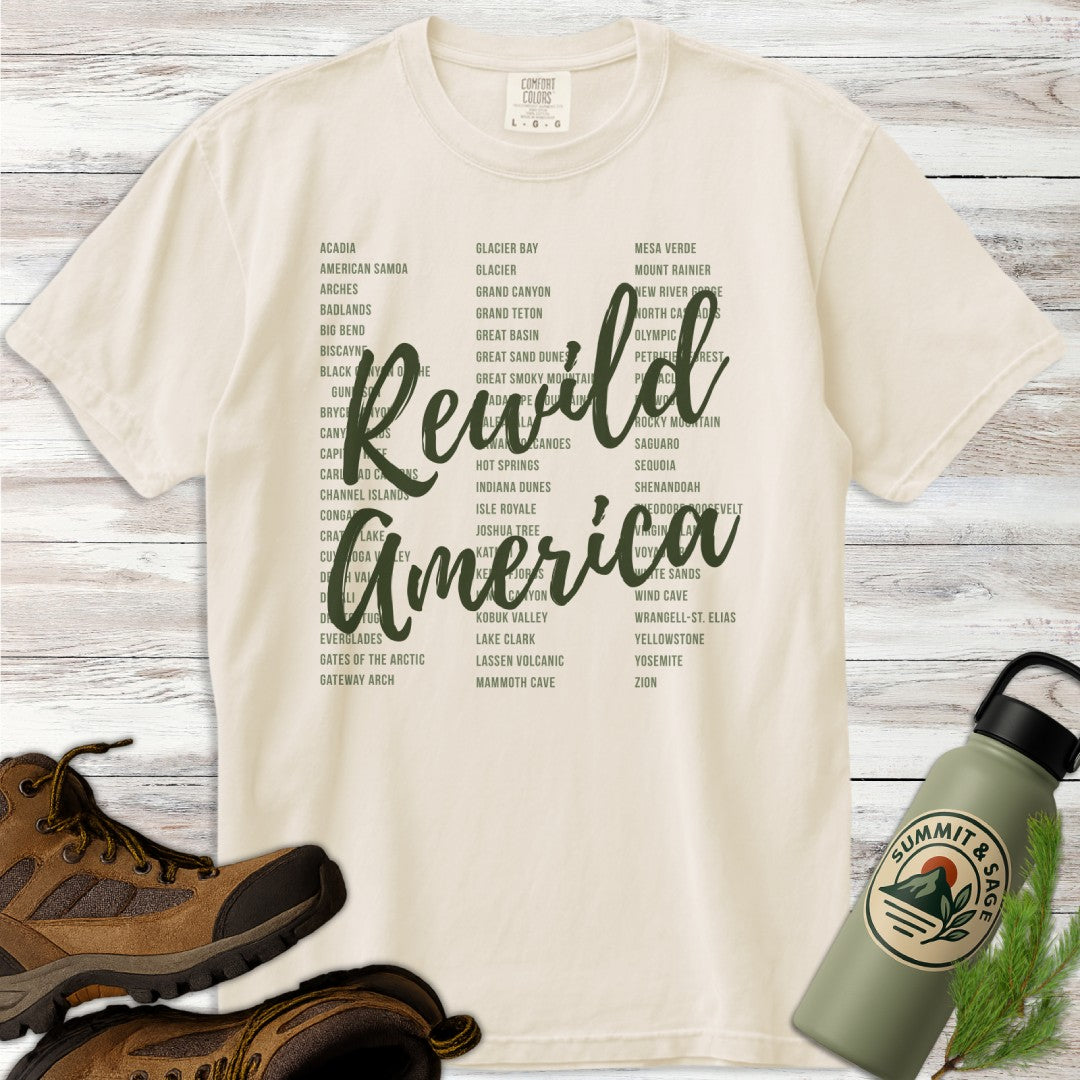 Rewild America Green Park List T-Shirt