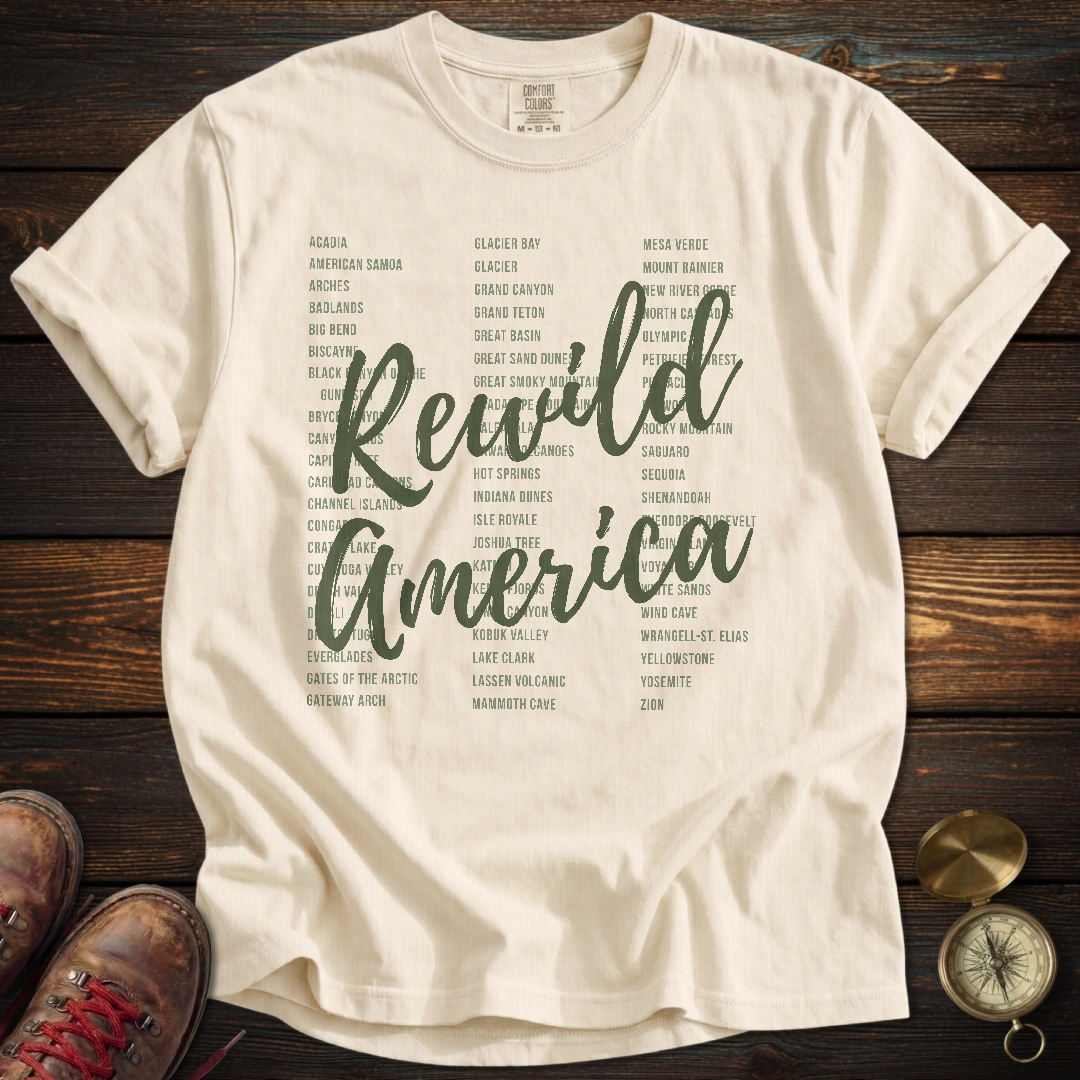 Rewild America Green Park List T-Shirt