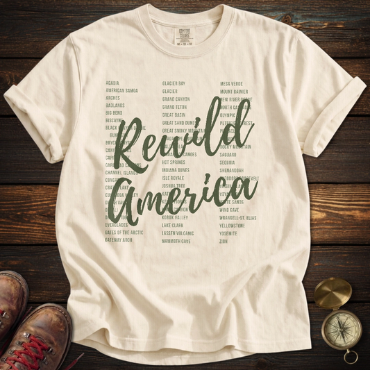 Rewild America Green Park List T-Shirt