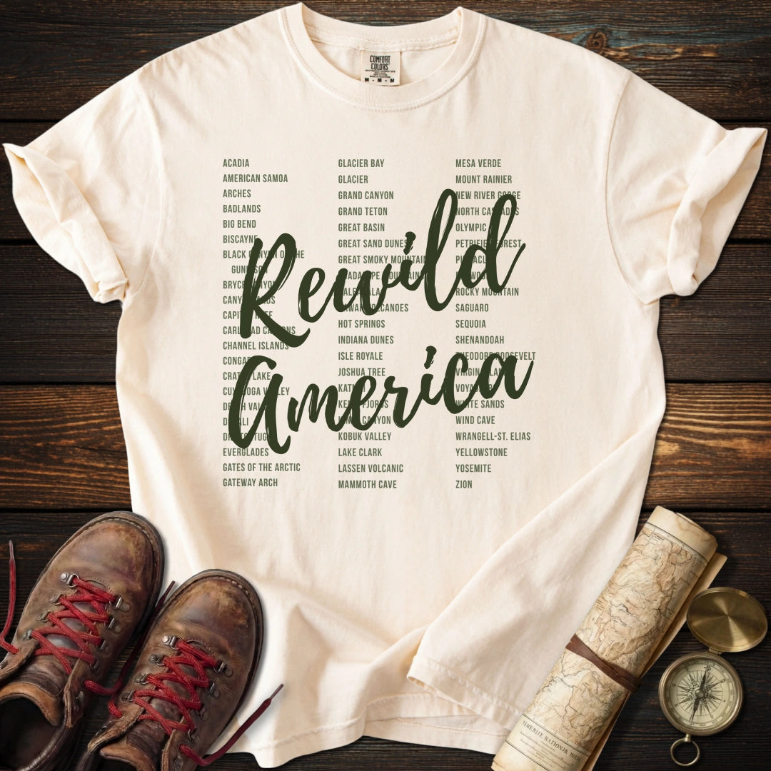 Rewild America Green Park List T-Shirt