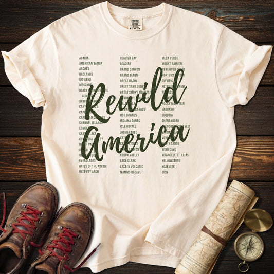 Rewild America Green Park List T-Shirt