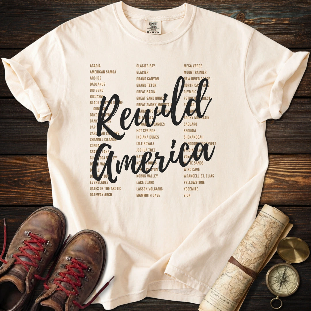 Rewild America Park List T-Shirt