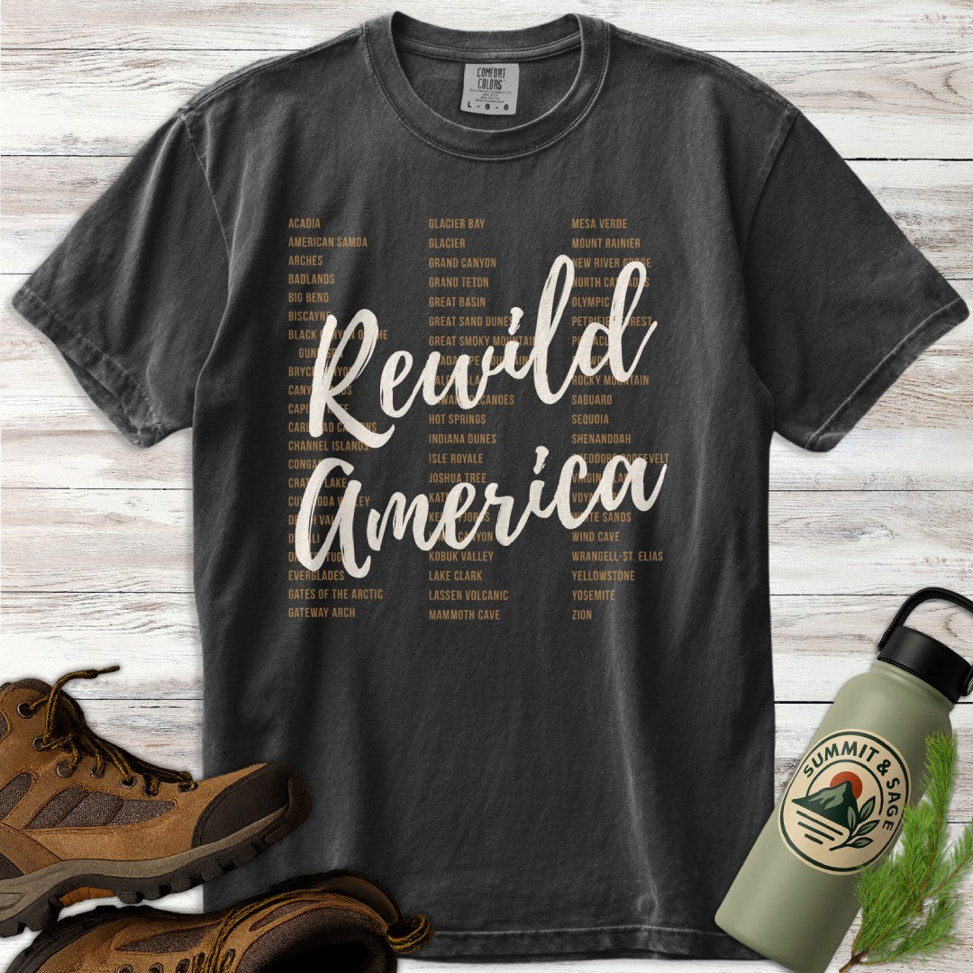 Rewild America Park List T-Shirt