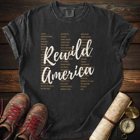 Rewild America Park List T-Shirt