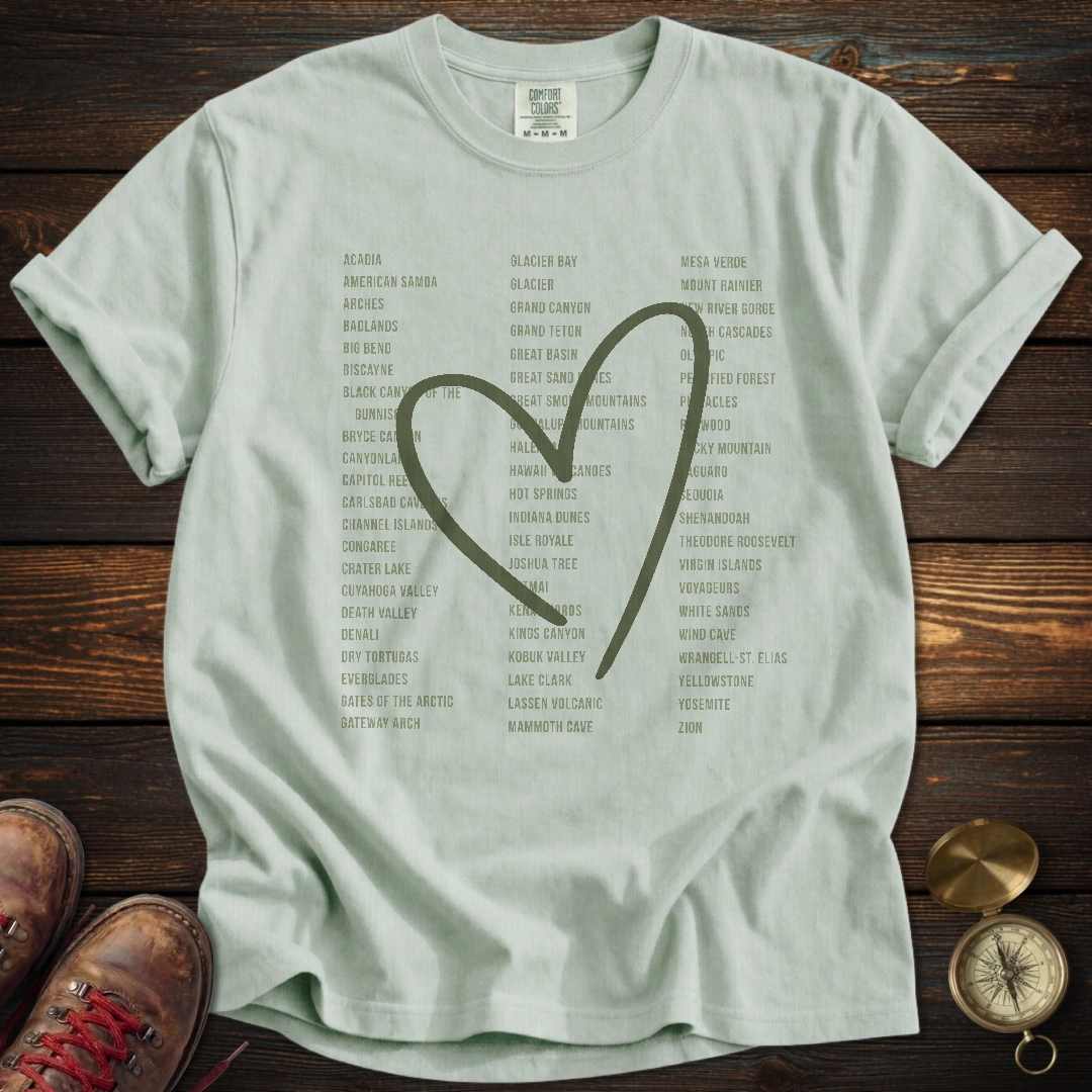 Green Heart 63 National Parks T-Shirt