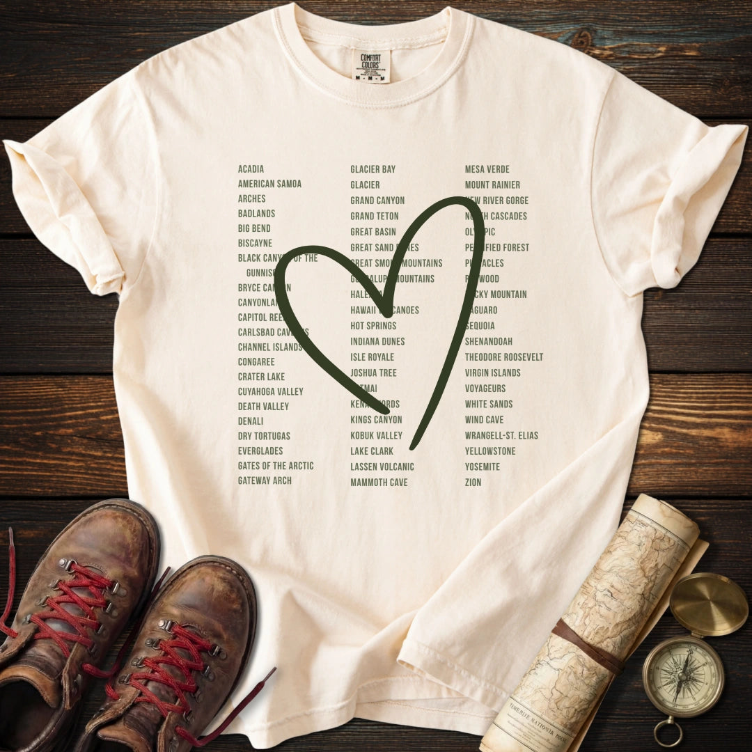 Green Heart 63 National Parks T-Shirt