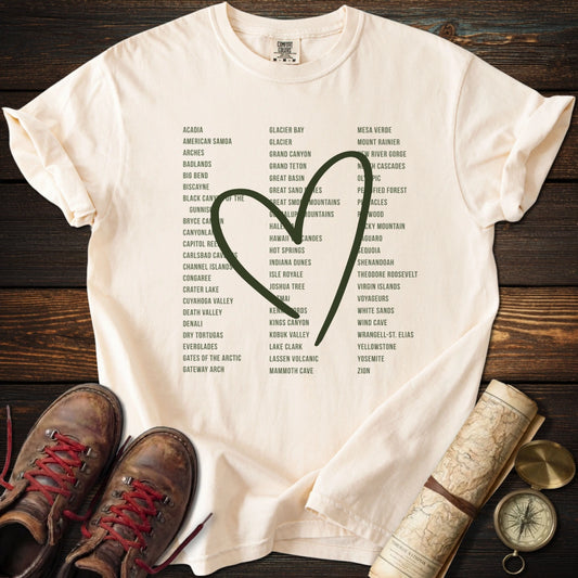 Green Heart 63 National Parks T-Shirt