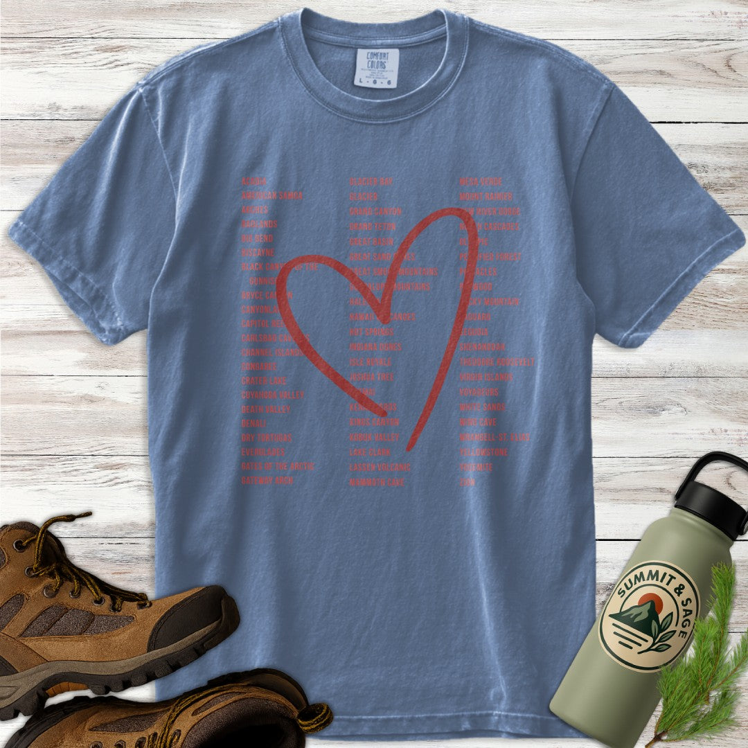 Red Heart 63 National Parks T-Shirt