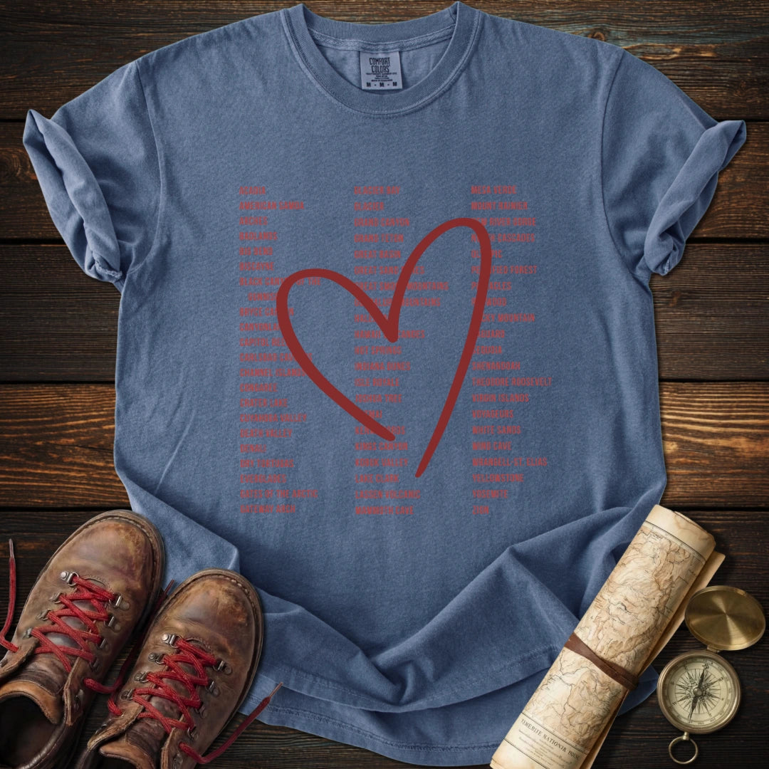 Red Heart 63 National Parks T-Shirt