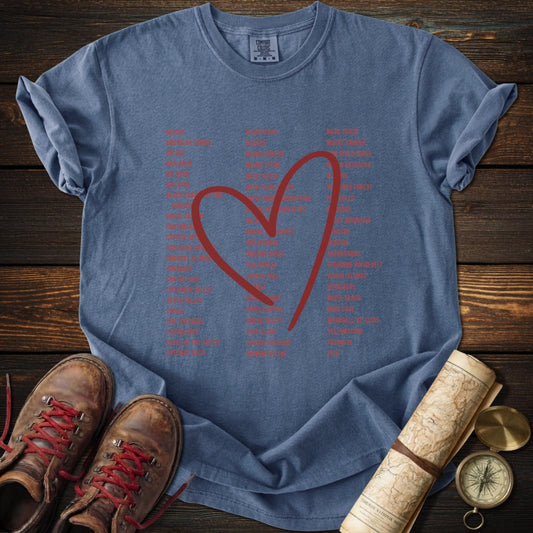 Red Heart 63 National Parks T-Shirt